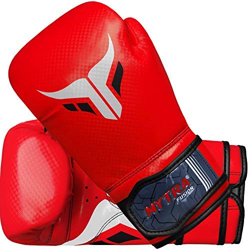 [AUSTRALIA] - Mytra Fusion Kids Boxing Gloves Kick Boxing Muay Thai Punching Training Bag Gloves Red 8OZ 