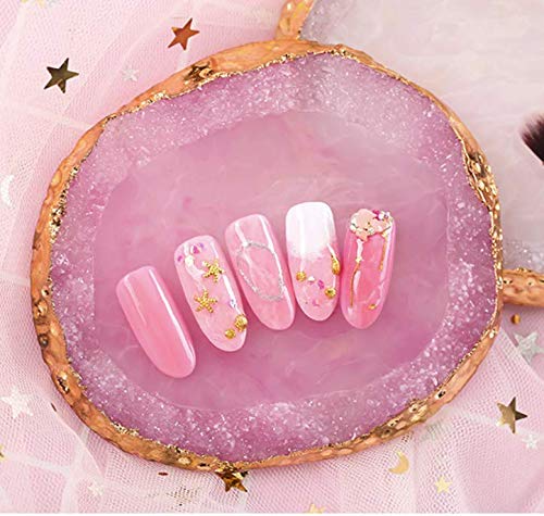 LASSUM Resin Nail Art Palette, Acrylic Gel Polish Holder Drawing Color Paint Dish Glue Pallet Display (Pink) - BeesActive Australia