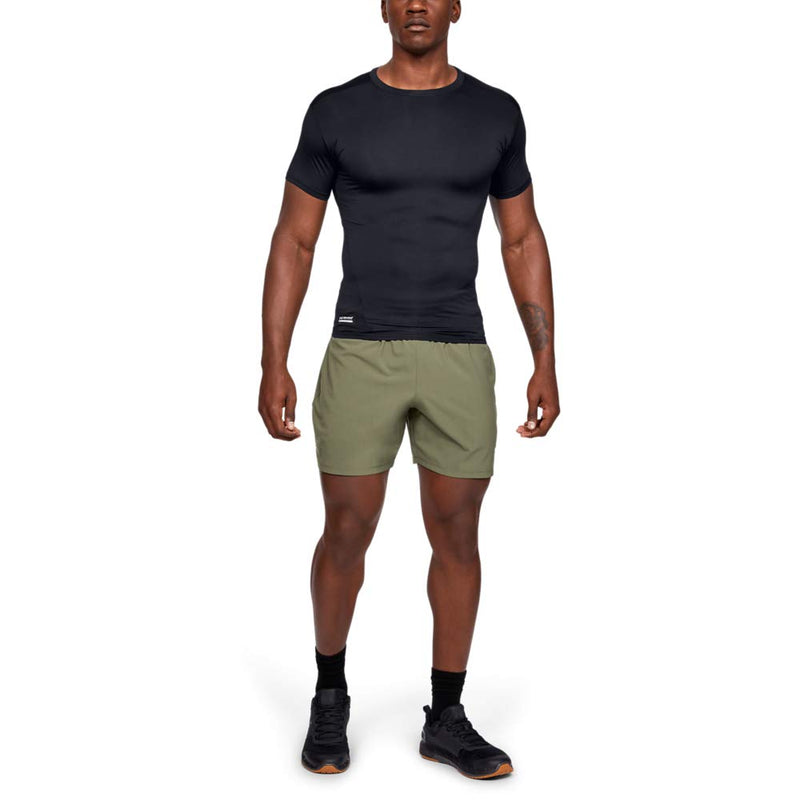 Under Armour Mens Tac Heatgear Compreshort Sleeveion Tee Large Black (001)/Clear - BeesActive Australia