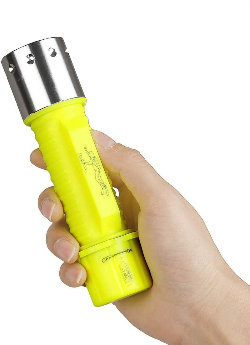 WishDeal 2 Pack Diving Flashlight with Rechergeable Power Underwater LED Scuba Dive Lights Super Bright IPX8 Waterproof 3 Modes for Outdoor Activities with Charger - BeesActive Australia