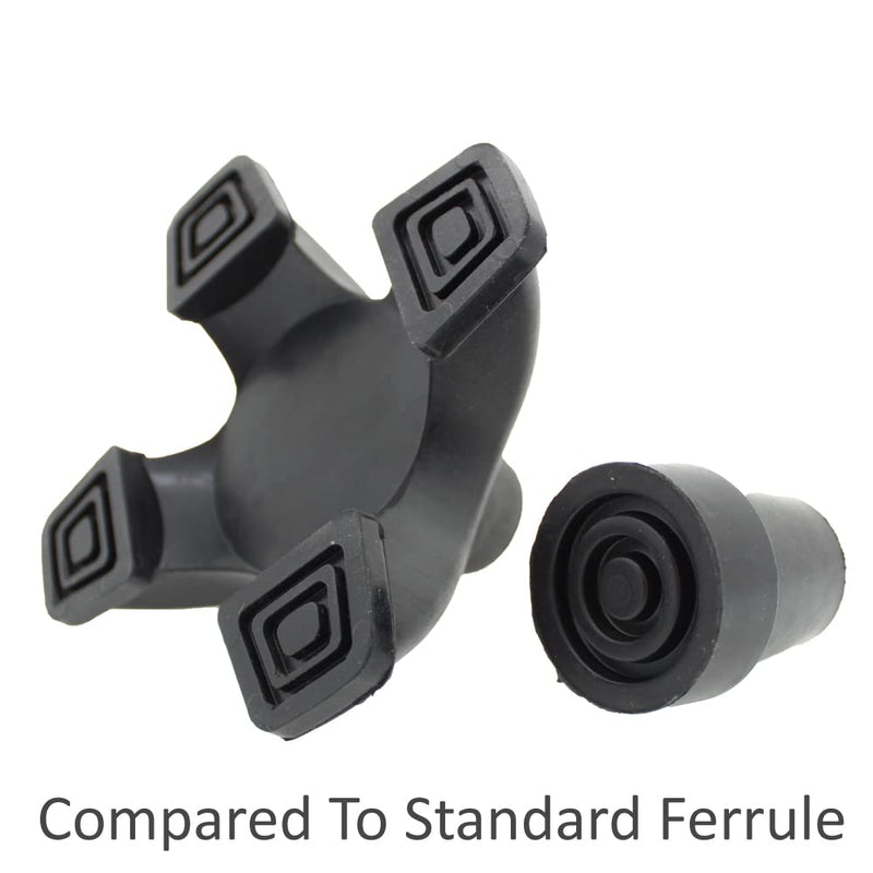19mm 3/4" High Grip Heavy Duty Large Based Quadruple Tip Rubber Foot for Walking Sticks and Canes - by Lifeswonderful - BeesActive Australia