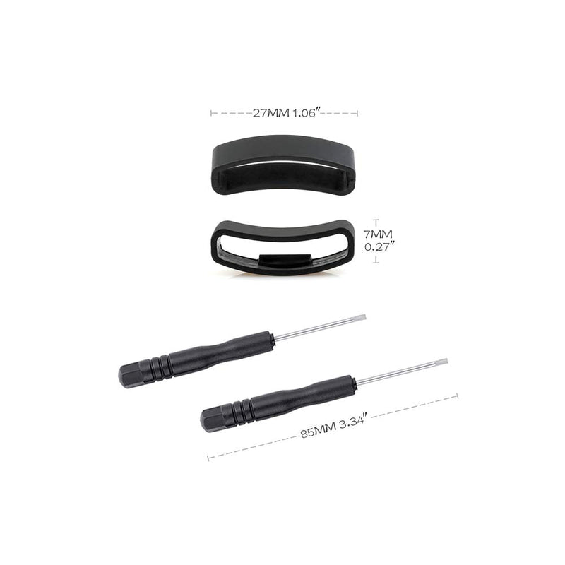 Sencato Watch Bands Fastener Loop 3Pcs, Compatible with Suunto Core, Soft Rubber Retainer Fastener Replacement Wrist Strap Loop Ring Contain 2Pcs Tools for Suunto Core Smart Watch Band Black Black 3 Pcs - BeesActive Australia