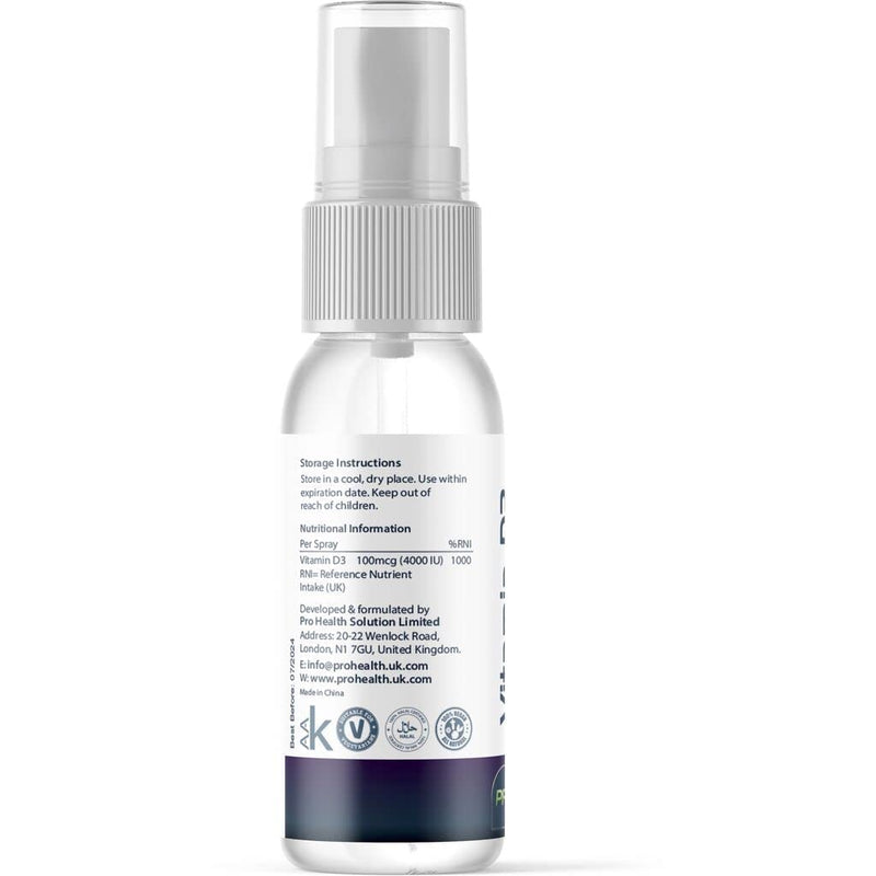 Vegan Vitamin D Oral Spray - Max Strength 4,000 IU - 4 Months Supply - Natural Peppermint Flavour - Preservative-Free, Non-GMO, Natural Ingredients for Healthy Bone, Teeth, Muscle and Immune System 4,000 IU Spray - 4 Month Supply - BeesActive Australia