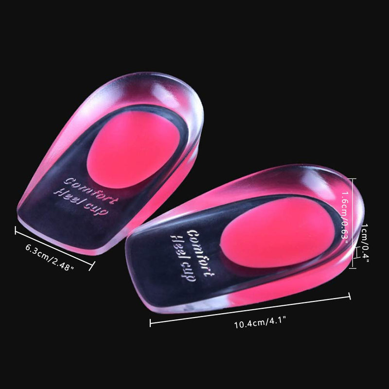 3Pairs Gel Heel Cups, Silicone Heel Cup Pads Cushion Inserts Running Heel Support Pads Orthotic Heel Cup Gel Shoe Lifts Elevator Shoe Pads Insoles for Plantar Fasciitis Heel Spur&Achilles Pain Relieve - BeesActive Australia