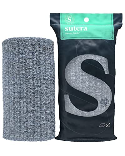 SUTERA - Exfoliating Shower Towel, Premium Japanese Scrub Wash Cloth, Deep Cleanse for Body Face, Microabrasion Duo Fibers Durable Quick Drying, Asian Spa Skin Care Bath Washclose, Extra Long Design - BeesActive Australia