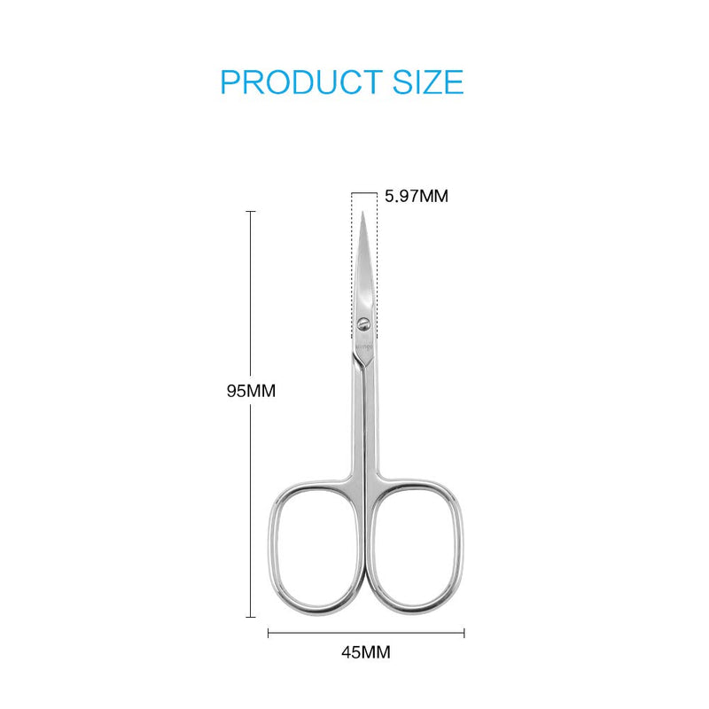 LIVINGO Premium Manicure Scissors Multi-purpose Stainless Steel Cuticle Pedicure Beauty Grooming Kit for Nail, Eyebrow, Eyelash, Dry Skin Curved Blade 3.5 inch - BeesActive Australia