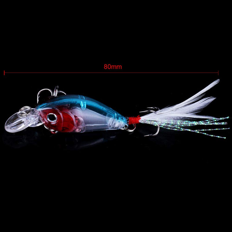 [AUSTRALIA] - OriGlam 5 Pack Minnow Fishing Lure Crank Bait, Fishing Bass Bait Lures Hard Artificial Bait, Crankbait Fishing Lures Hooks 3D Eyes for Bass Fishing Lure Freshwater and Saltwater 