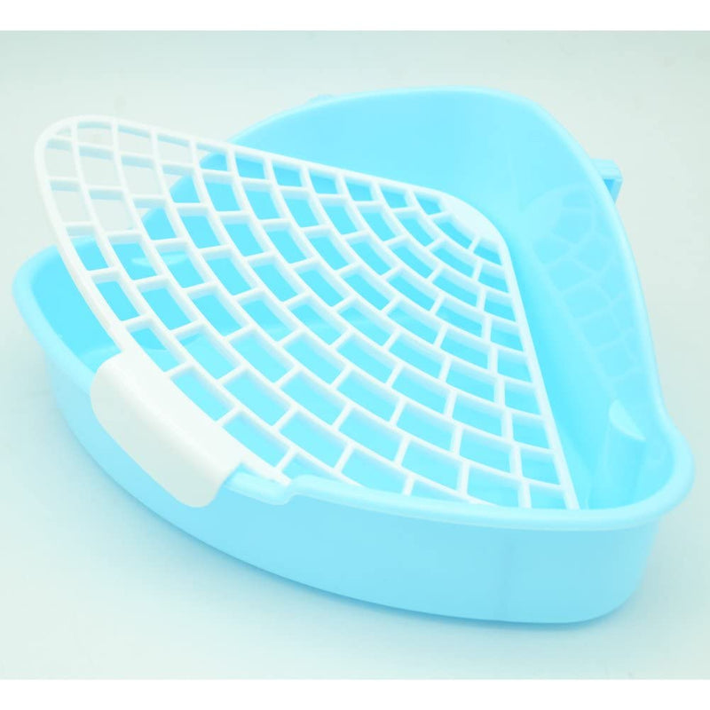 RUBYHOME Triangle Potty Trainer Corner Litter Bedding Box Pet Pan for Baby Rabbit, Chinchillas, Small Guinea Pigs, Ferret, Galesaur Blue - BeesActive Australia