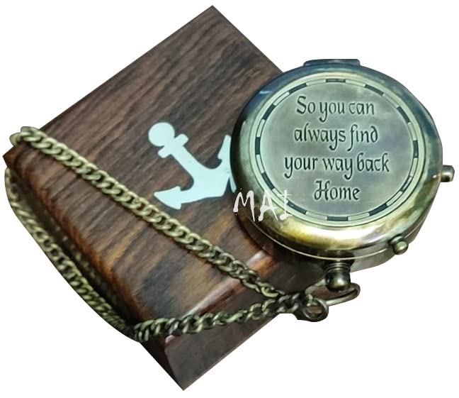 Pocket Compass for Hiking, Survival Instrument Antique “So You Can Always Find Your Way Back Home” Engraved Camping Pocket Compass Nautical Compass Vintage Navigation Outdoor Compass - BeesActive Australia