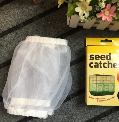 Pssopp Bird Cage Cover Durable Breathable Washable Mesh Seed Catcher Seed Catcher Guard Net Cover Large Size Bird Cage Good Night Cover (4 Colors) #3 - BeesActive Australia