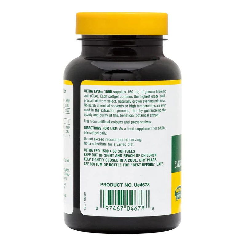 Nature's Plus Ultra EPO - 1500 mg Evening Primrose Oil, 60 Softgels - Gluten Free - 60 Servings - BeesActive Australia