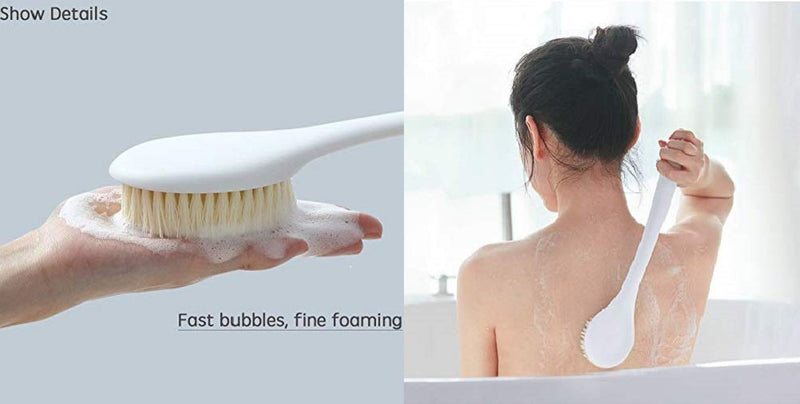 Mytlp Bath Brush For Cellulite Treatment Back Scrubber Shower Exfoliating Brush With Long Handle Gentle Wet or Dry Body Brush Make A Glowing Skin (A) - BeesActive Australia