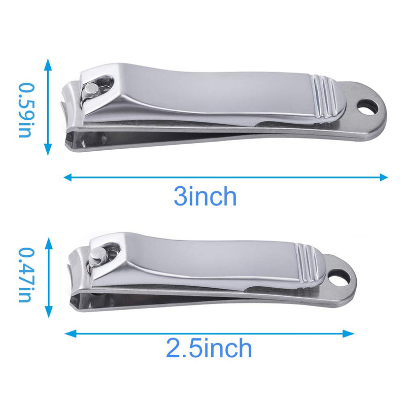 Nail Clippers Set for Thick Nails, 15mm Wide Jaw Opening Stainless Steel Fingernail and Toenail Clipper Ultra Sharp Blade with Tin Case for Women, Men, Seniors, Adults Tough Fingernails Cut Smoothly - BeesActive Australia