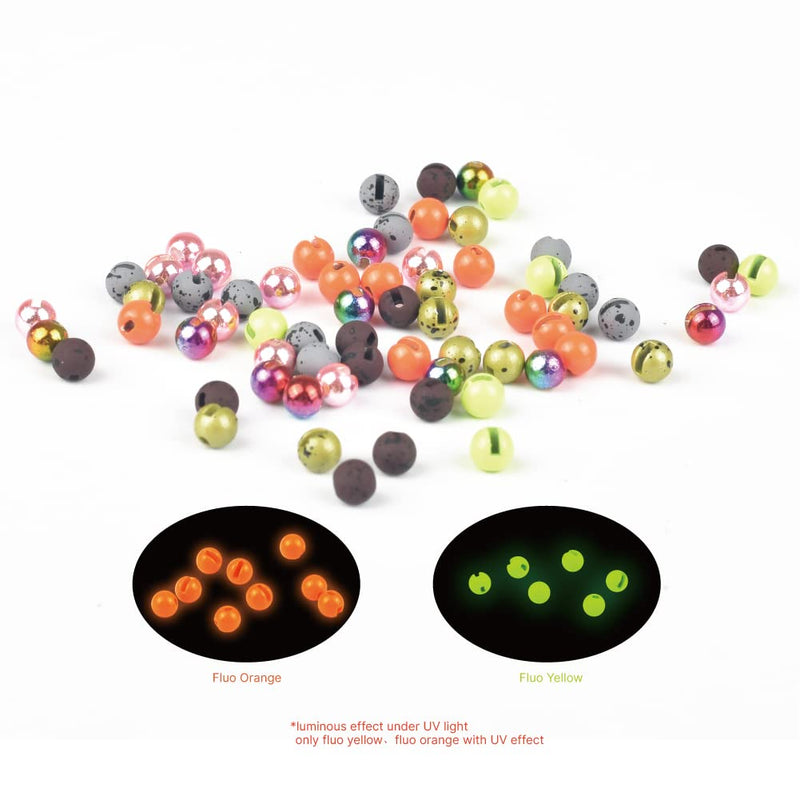MUUNN 150pcs Tungsten Slotted Beads,12 Colors/13 Sizes Tungsten Beads Heads Slotted Fly Tying Materials Copper 3.0mm - BeesActive Australia