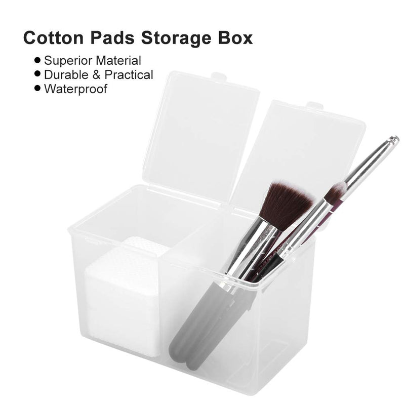 Cimenn 2 Grids Cotton Pads Swabs Container Nail Polish Glitter Powder Organizer Storage Box - BeesActive Australia