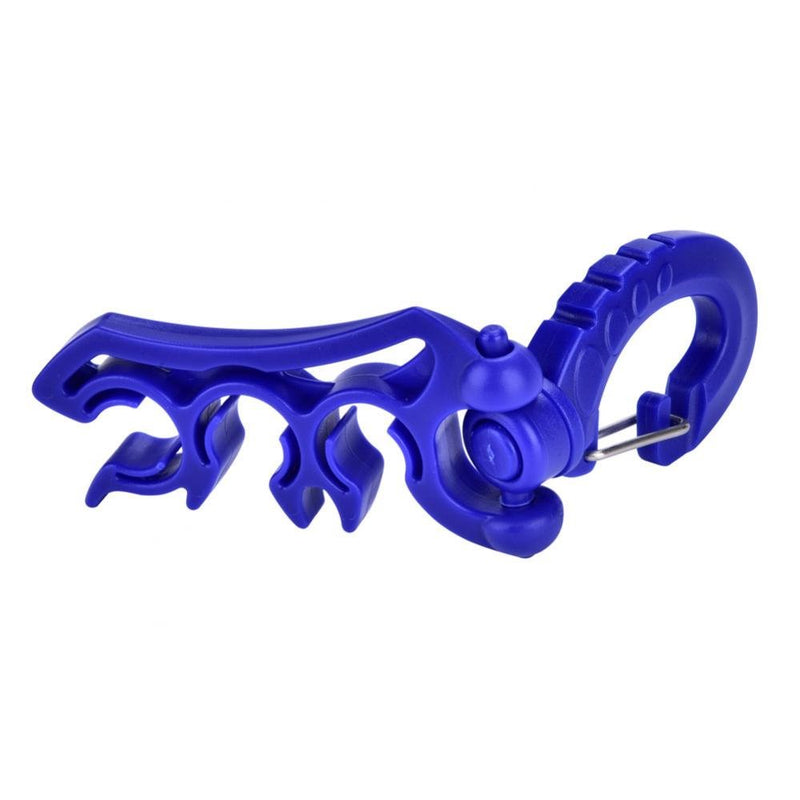[AUSTRALIA] - Diving Regulator Hose, 3 Colors Underwater Scuba Diving Plastic Double BCD Hose Holder with Clip Hook Blue 