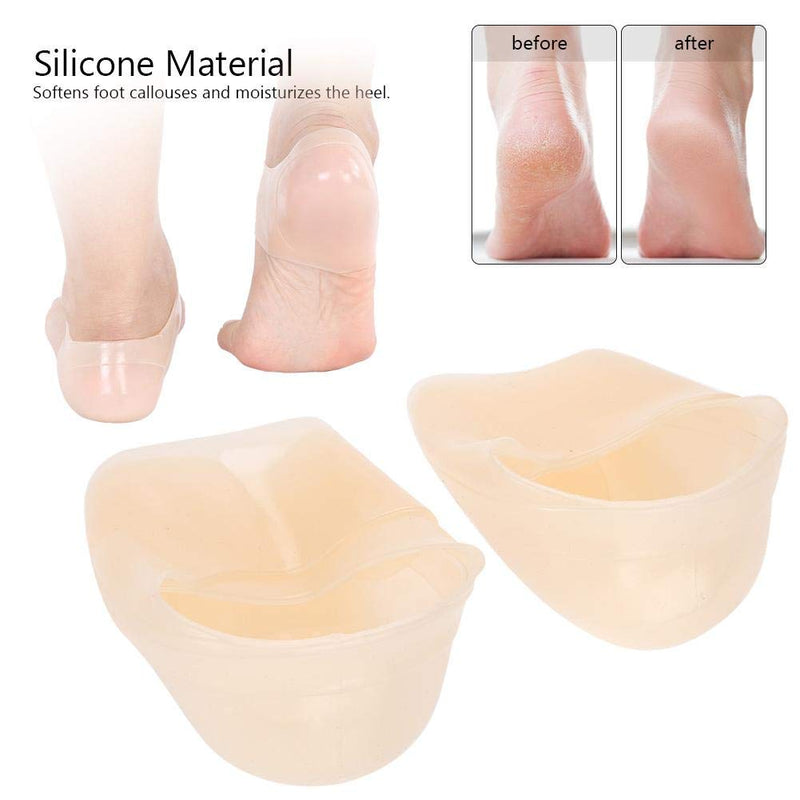 Heel Silicone Socks for Cracked Feet 2 Pair Moisturizing Gel Protector Sleeve Plantar Fasciitis Pedicure Foot Care Open Toe Socks Heel Protection - BeesActive Australia