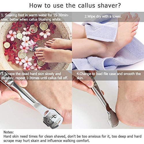 Foot Care Pedicure Callus Shaver Hard Skin Remover,Hand Callus Remover,Foot Callus Shaver Heel Hard Skin Remover For Hand Feet Pedicure Razor Tool Shavers with Stainless Steel Handle(24Pieces) - BeesActive Australia