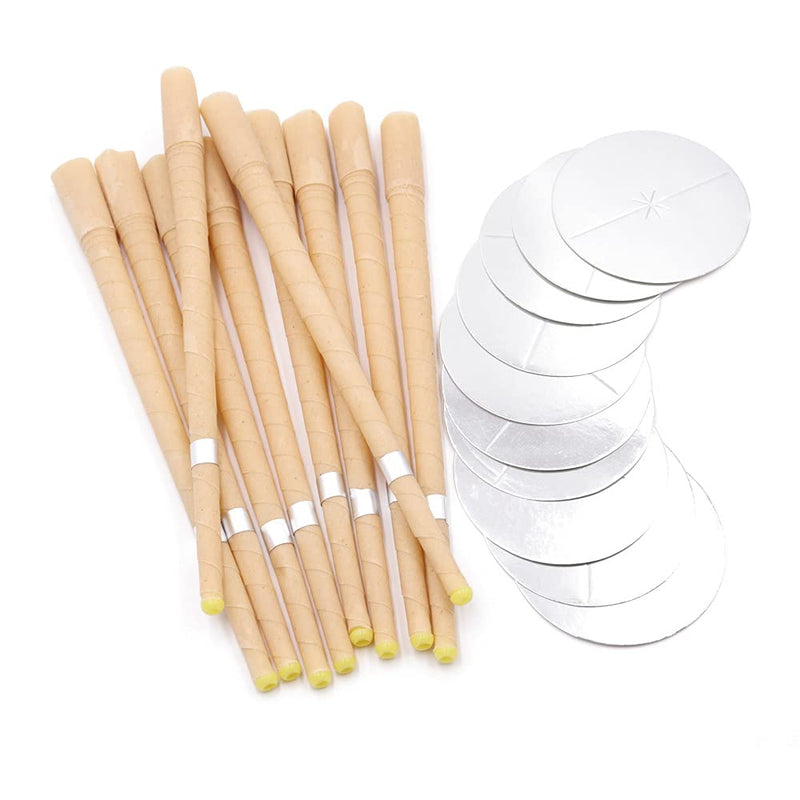 Ear Candles,10 Pcs Ear Cones Candles,Natural Ear Wax Remover 100% Natural Beeswax Candle with 10 Protective Disks - Relaxing - BeesActive Australia