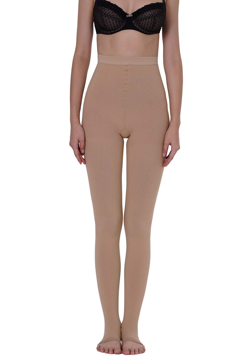 AMZAM® Medical Compression Pantyhose for Women & Men, Open Toe, Opaque, Firm Support 15-20mmHg Graduated Compression Stockings, Help Relieve Swelling Edema Varicose Veins, Nursing, Beige XXL Open Toe Beige - BeesActive Australia