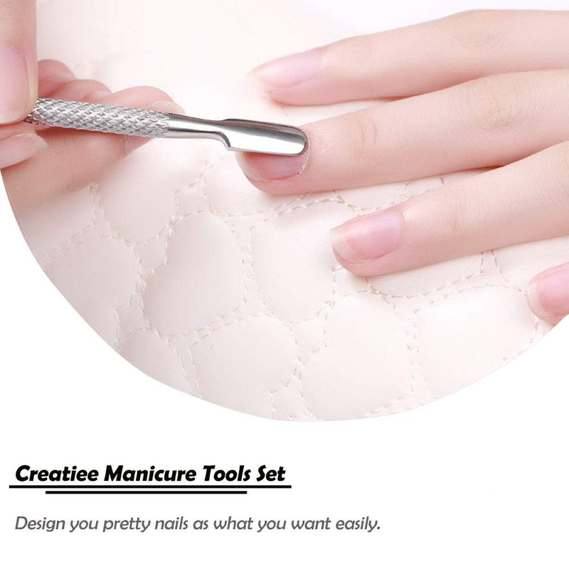 10Pcs Cuticle Pusher Remover and Cutter, Creatiee Double Ended Stainless Steel Cuticle Cleaner Nail Gel Polish Removal, Manicure Pedicure Nail Tools for Fingernails Toenails - Professional & Durable 10Pcs - BeesActive Australia