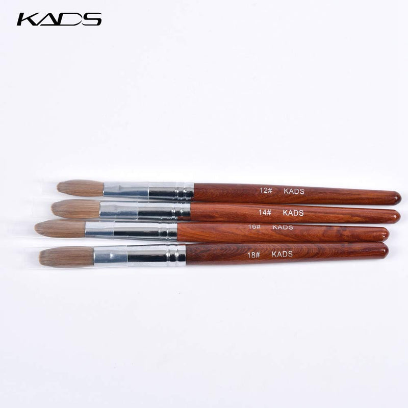 KADS Kolinsky Sable Acrylic Nail Art Brush Red Wood Pen Nail Brush for Nail Art Manicure Tool (18#) - BeesActive Australia