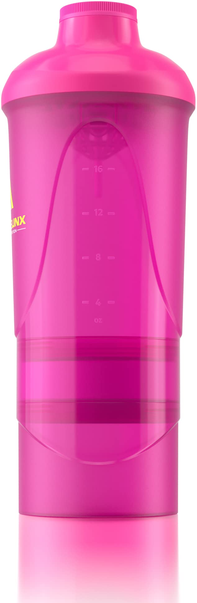 Pink Protein Shaker Plus Storage Screw top 100% Leak Proof Drinks Bottle 500ml to 700ml by Musclelinx - BeesActive Australia