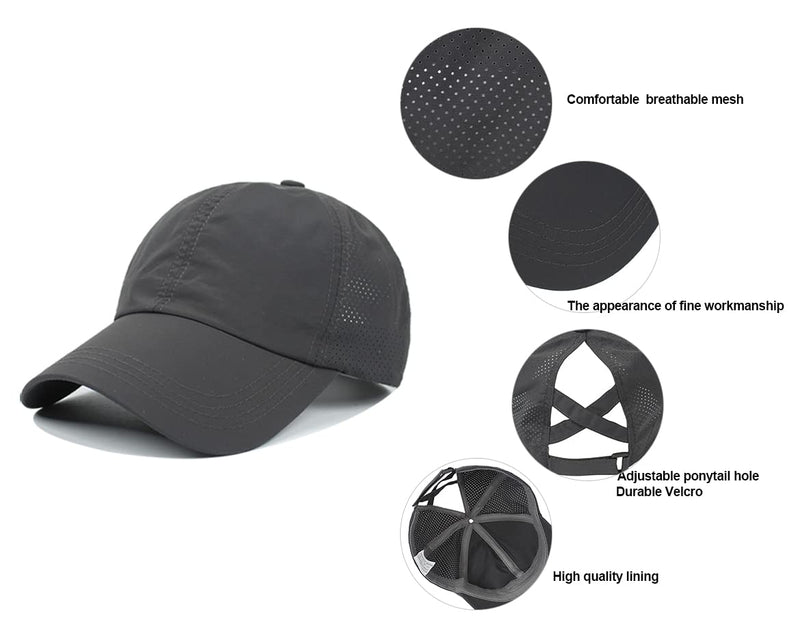 Cross Hat Womens Baseball Cap -Cross Ponytail Hat Baseball Cap One Size Red - BeesActive Australia