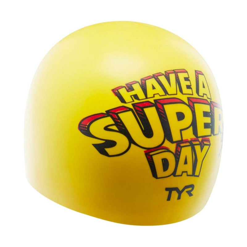 [AUSTRALIA] - TYR Super Day Silicone Adult Swim Cap One Size Yellow 