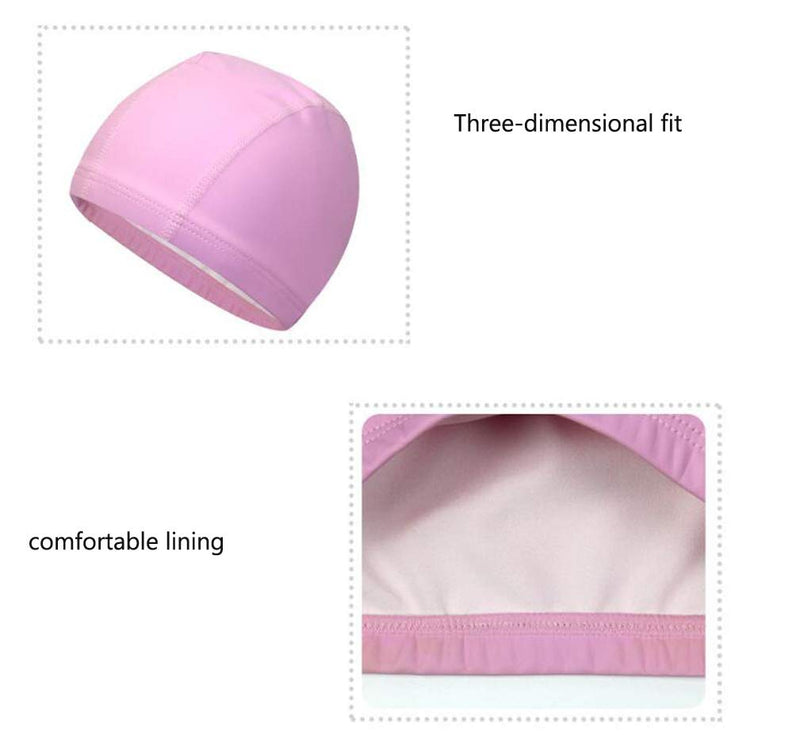 Flyusa FZBNSRKO Candy Color Waterproof High Elastic Lycra Swim Caps with PU Coat PU Swimming Cap for Men and Women Long Hair White - BeesActive Australia