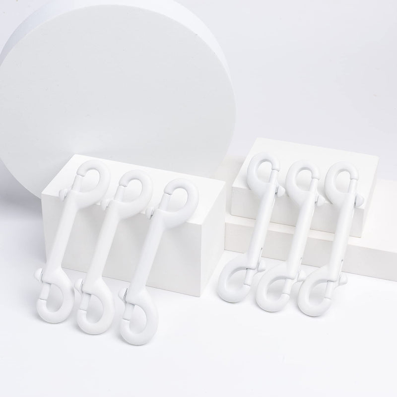Criativo live 6 pcs Marine Grade Double Ended Bolt Snap Diving Hook Clips,Scuba Trigger Clip,Large 4-1/2'' 115mm 316 Stainless Steel White - BeesActive Australia