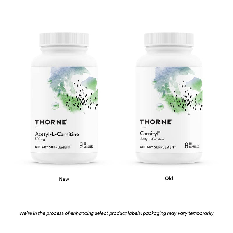 Thorne Acetyl-L-Carnitine - 500 mg - Supports Brain Function and Healthy Nerve Sensations in The Hands and Feet - Gluten-Free, Soy-Free, Dairy-Free - 60 Capsules Standard Packaging - BeesActive Australia