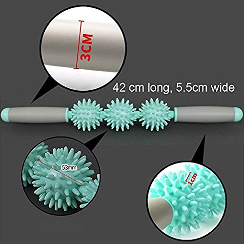 VLFit Muscle Roller Stick Treble Roller Massage for Sore Muscles, Releasing Cramps, Back Tightness, Myofascial, Trigger Points Pain, Legs Lactic Acid, Knots, Calf Soreness Massager - 3 Spike Rollers - BeesActive Australia