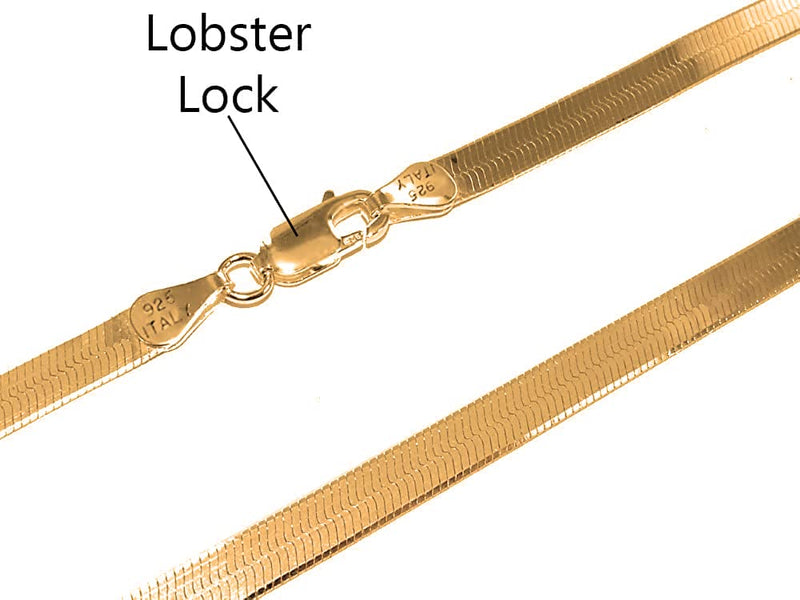 Savlano 18K Gold Plated 925 Sterling Silver Solid Italian Herringbone Magic Diamond Cut Link Chain Bracelet With Gift Box For Women & Men - Made in Italy 8 Inches 5.5MM - BeesActive Australia