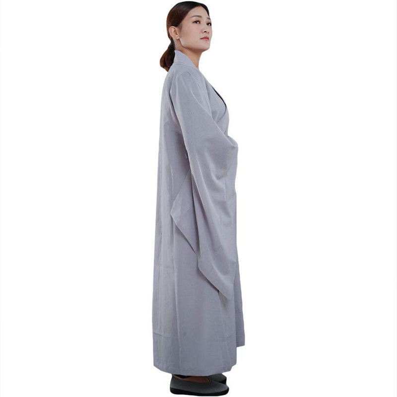 [AUSTRALIA] - ZooBoo Shaolin Unisex Monk Kung fu Robe Costume Long Gown Meditation Suit X-Large Gray 