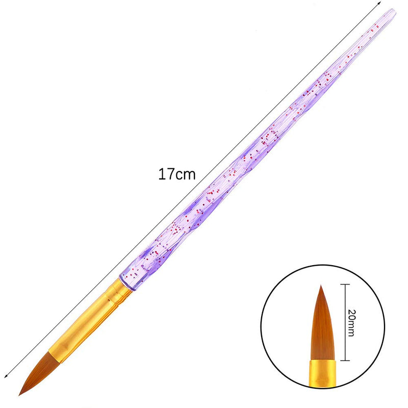SILPECWEE 5Pcs Acrylic Nail Art Brush Set UV Builder Painting Flower Pen Salon&DIY Manicure Brush Tools NO2 - BeesActive Australia