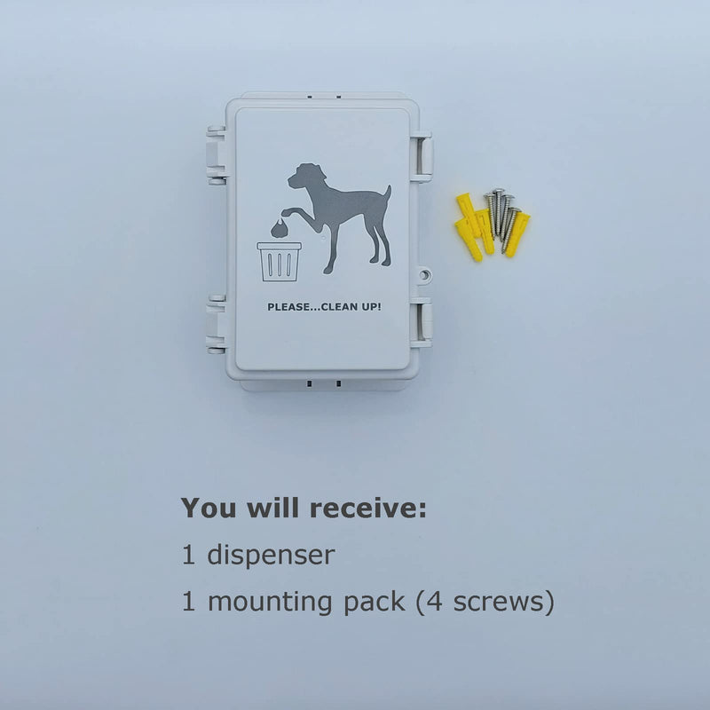 Dog Poop Bag Dispenser Wall Mount Waterproof Outdoor Dog Bag Dispenser | Printed With Cute Clean Up Dog Poop Signs | Stake, Pole, Fence Mounted | Fits Home, Porch, Lawn, Yard（only dispenser) only dispenser - BeesActive Australia