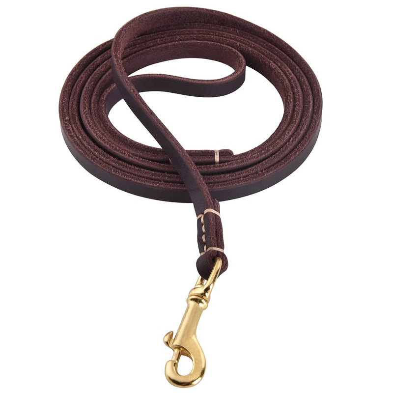 WOPOKY 4FT / 5FT / 6FT Geninue Leather Leash for Small to Medium Dogs Training and Walking - Color Black / Brown 6 FT - BeesActive Australia