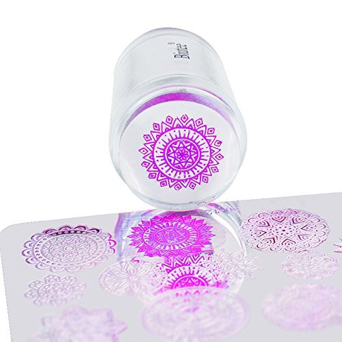 Biutee Dual Clear Jelly Nail Art Stamper 4Pcs Silicone Heads with Rhinestone Cap & 1 Scraper Manicure Nail Art Tool 6 pcs set - BeesActive Australia