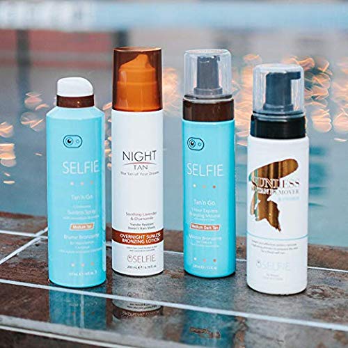 Selfie Night Tan Overnight Sunless Lotion "The Tan of Your Dreams" (Beach Bronze) Transfer Resistant - Infused With Soothing Lavender & Chamomile, Formulated For All Skin Types, 6.78 oz - BeesActive Australia