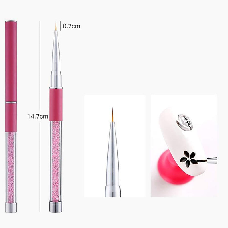 SILPECWEE 5Pcs Acrylic Nail Art Brush Set Builder UV Gel Nail Extension Nail Drawing Flower Pen Dipping Powder Fine Liner Manicure Tools NO1 - BeesActive Australia
