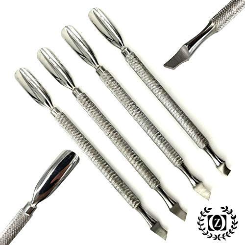 4 pcs Stainless Steel Nail Art Manicure Cuticle Spoon Pusher Remover Tool Set New Care Pedicure Salon Spa Accessories Cutter Nipper Clipper Cut & Cleaner Nippers Grooming Kit (Semi-Circle) Semi-Circle - BeesActive Australia