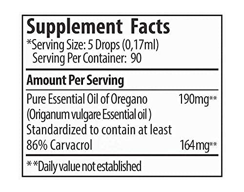 Zane Hellas 190 mg Oregano Oil-164 mg Carvacrol per Serving-4 Drops Daily. 100% Greek Undiluted Oil of Oregano. 86%-90% Min Carvacrol. Probably The Best Oregano Oil in The World. 0.5 fl. oz.- 15ml. - BeesActive Australia