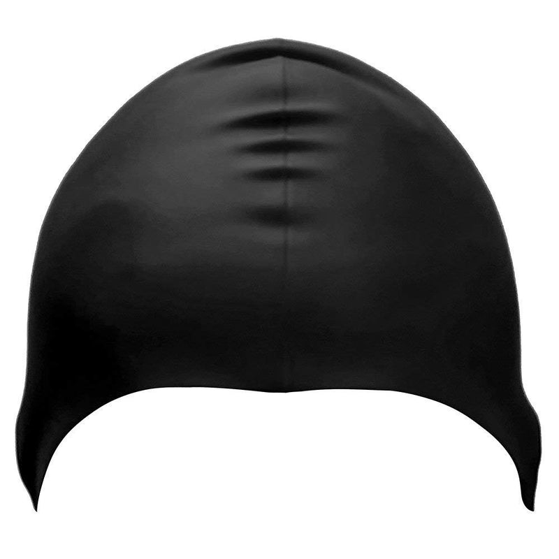 [AUSTRALIA] - Dreamslink Swim Cap, Comfortable Solid Silicone Swim Caps Fit for Long Hair and Short Hair, Swimming Cap for Men Women Adult Youths Black 