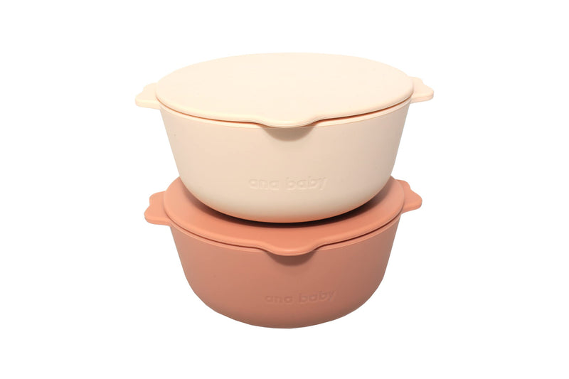 2 Pack Silicone Bowls with Lids, for Babies and Toddlers, BPA Free, Dishwasher, Microwave, and Freezer Safe - BeesActive Australia