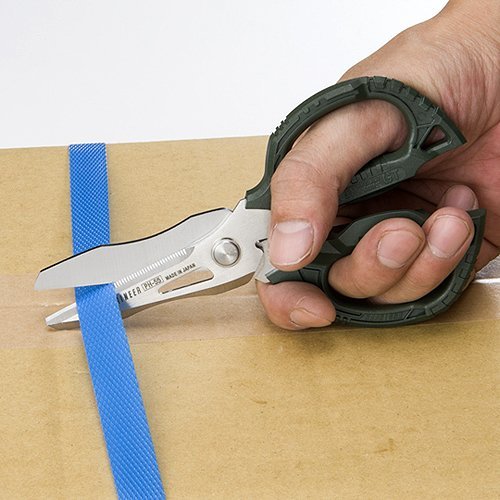 ENGINEER PH-55 Multi-Function, 160mm Compact Scissors, Electrician Scissors, with 4-in-1 Combi Blade - cuts Carpet, Leather, Solid Copper Wire, Insulated cable, CDs, Thick Rope & More. Made in Japan Single - BeesActive Australia