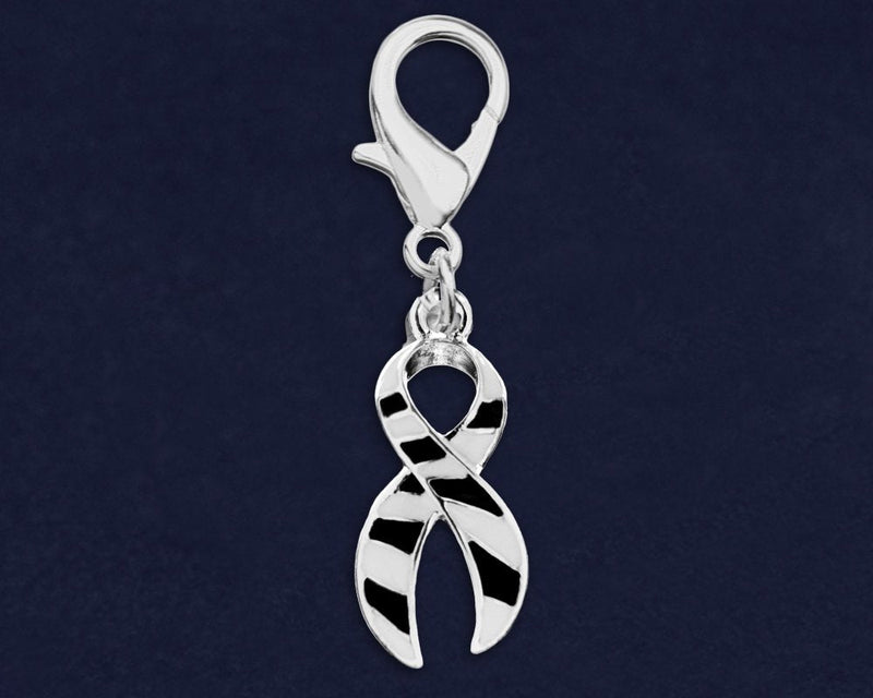 Zebra Print Ribbon Awareness Hanging Charm – Zebra Print Ribbon Charm for Rare Disease Awareness – Perfect for Support Groups and Fundraisers 1 - BeesActive Australia
