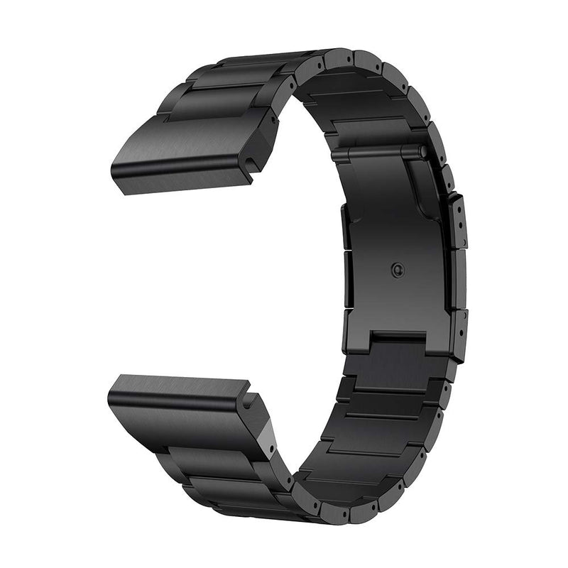 [AUSTRALIA] - LDFAS Fenix 6 Pro/5 Plus Band, 22mm Titanium Metal Quick Release Easy Fit Watch Strap with Double Button Clasp Compatible for Garmin Fenix 5 5 Plus 6 6 Pro/Forerunner 935/945 Smartwatch, Black 