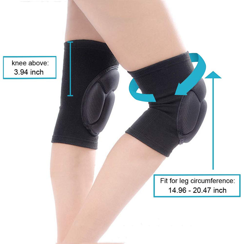 [AUSTRALIA] - MAIBU Protective Volleyball Knee Pads Thick Sponge Anti-Collision Kneepads Protector Non-Slip Wrestling Dance Knee Pads Support Sleeve for Outdoor Sport(1 Pair) Black 