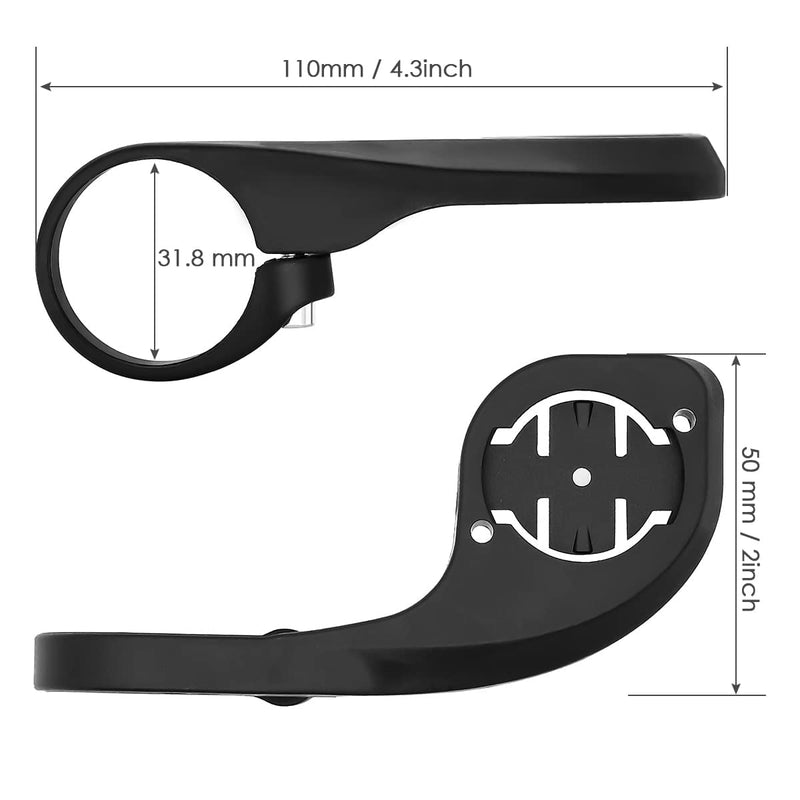 Thinvik Out Front Bike Computer Mount for Garmin Edge 830 820 810 800 530 520 Plus 520 510 500 200 130 25 GPS Compatible with 31.8mm 25.4mm Handlebar Black_Garmin mount - BeesActive Australia